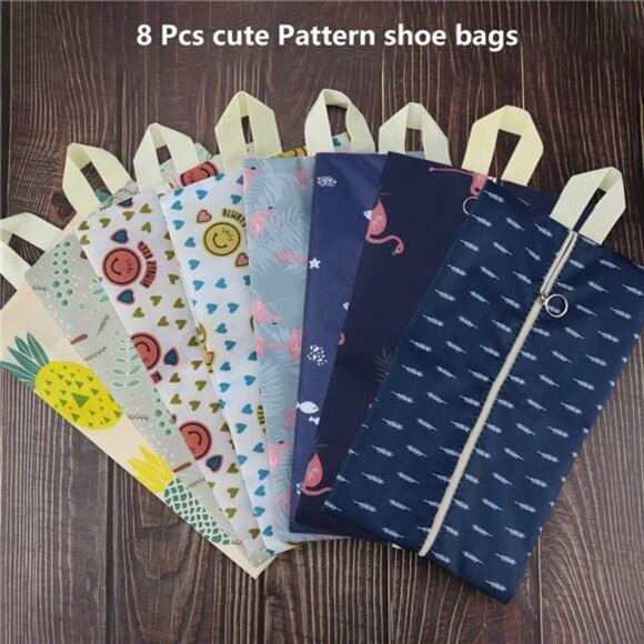 Travel Shoe Bags Waterproof Portable Shoe Storage Pouch with Handle - Picture 7 of 8